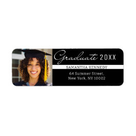 Modernes Schwarz/Weiß 2025 Abschluss Foto