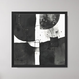 Modernes Schwarz/Weiß-Abstrakt Leinwanddruck