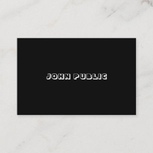 Modernes Schwarz-Weiß-B&W Elegantes Minimalistisch Visitenkarte