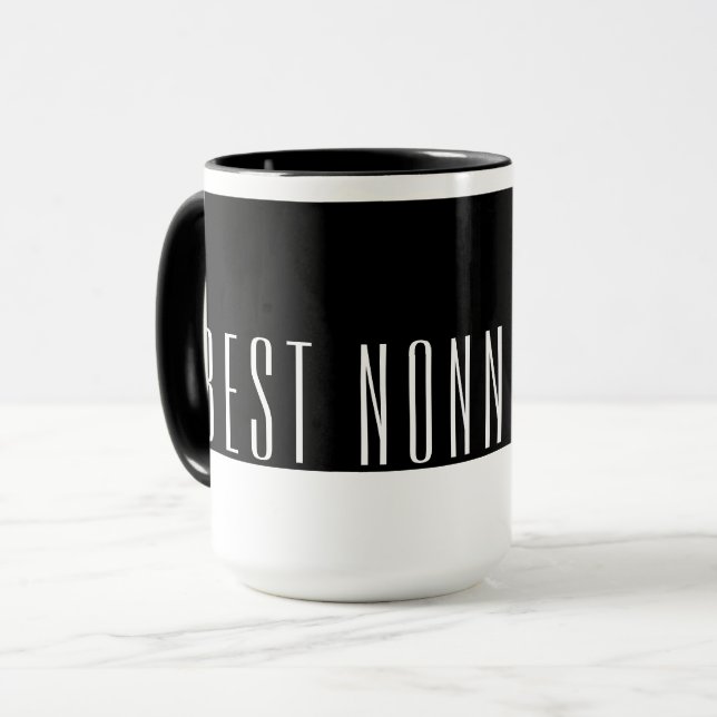 Modernes Schwarz & Weiß Best NONNO jemals Tasse (Vorderseite Links)