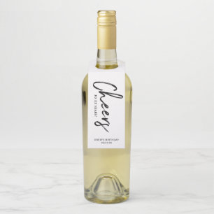 Modernes Schwarz-Weiß-Brush Lettering Cheting Part Flaschenanhänger