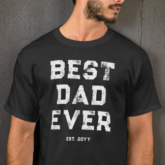 Modernes Schwarz-Weiß Cooler Best Dad Ever Est T-Shirt