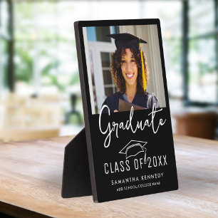 Modernes Schwarz-Weiß-Foto 2025 Grad Cap Fotoplatte