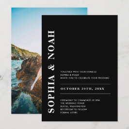 Modernes Schwarz-Weiß-Foto Einladung