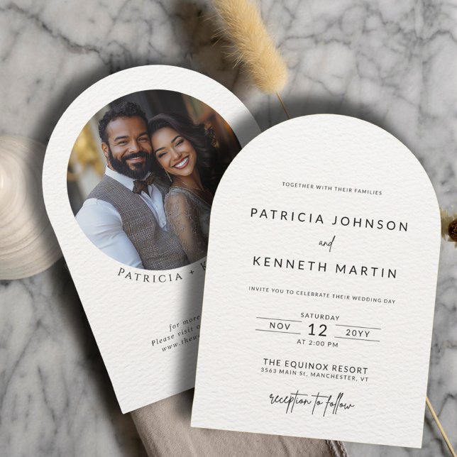 Modernes Schwarz-Weiß-Foto Einladung (Von Creator hochgeladen)