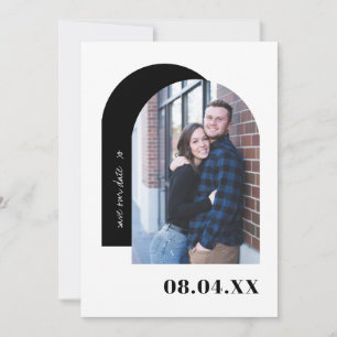 Modernes Schwarz-Weiß-Foto Save The Date