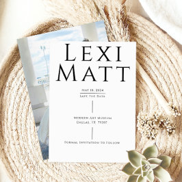 Modernes Schwarz-Weiß-Foto Save the Date