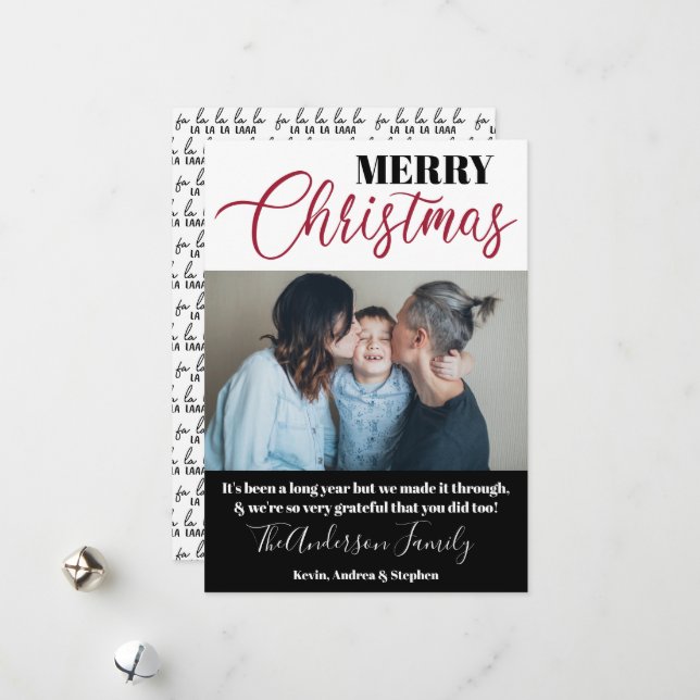 Modernes Schwarz-Weiß-Foto Weihnachten 2020 (Vorderseite/Rückseite Beispiel)