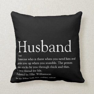 Modernes Schwarz-Weiß-Fun-Cooles Husband-Zitat Kissen