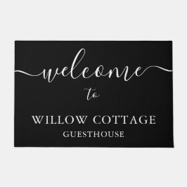 Modernes Schwarz & Weiß Gästehaus Willkommen Fußmatte