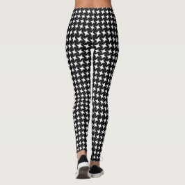 Modernes Schwarz-Weiß-Gehäuse-Muster Leggings