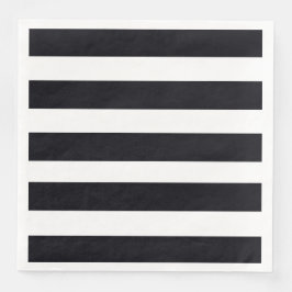 Modernes Schwarz-Weiß gestreiftes elegantes Party Serviette