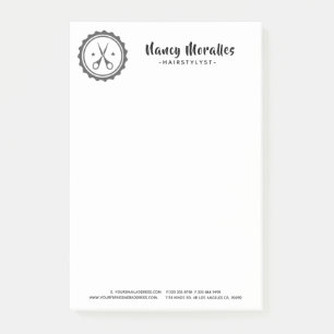 Modernes Schwarz-Weiß-Haarsträhne-Logo Post-it Klebezettel