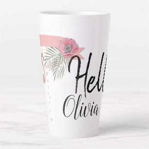 Modernes Schwarz-Weiß-Hallo mit Personalisiertem N Milchtasse