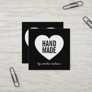 Modernes Schwarz-Weiß-Handwerk Quadratische Visitenkarte
