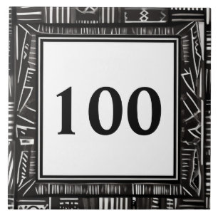 Modernes Schwarz-Weiß-Haus Nummer Plaque-Zeichen Fliese