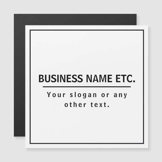 Modernes Schwarz/Weiß Magnetkarte (Vorne/Hinten)