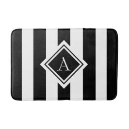 Modernes Schwarz-Weiß-Monogramm Badematte
