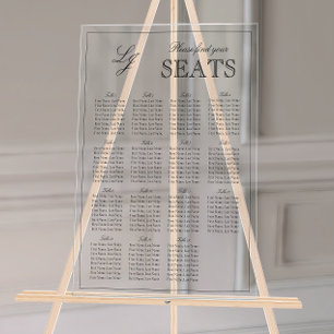 Modernes Schwarz-Weiß-Monogramm-Schreibgerät Acrylschild