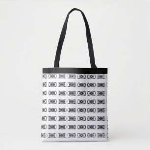 Modernes Schwarz/Weiß-Muster Tasche