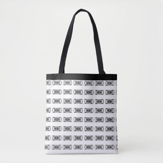 Modernes Schwarz/Weiß-Muster Tasche (Vorderseite)