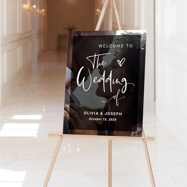 Modernes Schwarz-Weiß-Overlay | Hochzeit von Fotos Acrylschild (Von Creator hochgeladen)