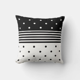 Modernes Schwarz-Weiß-Polka-Dot-Kissen Kissen