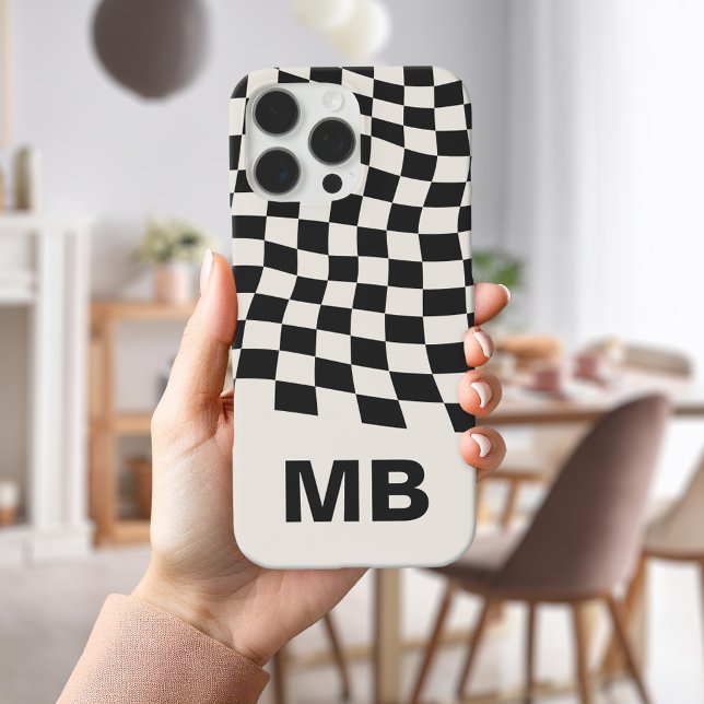 Modernes Schwarz-Weiß-Prüfmuster iPhone 16 Pro Max Hülle (Von Creator hochgeladen)