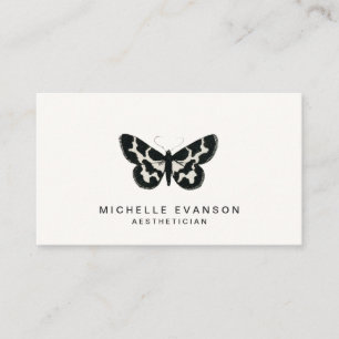 Modernes Schwarz-Weiß-Schmetterling-Elegantes Logo Visitenkarte