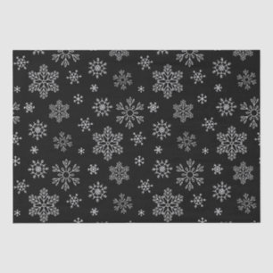 Modernes Schwarz-Weiß-Schneeflocken-Muster Gewebe Seidenpapier