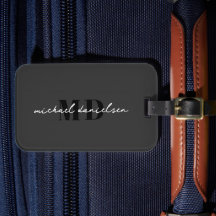 Modernes Schwarz-Weiß-Script Mit Monogramm Minimal