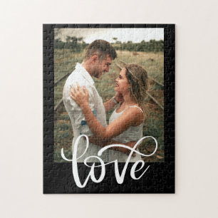 Modernes Schwarz-Weiß-Typografie-Foto Valentine