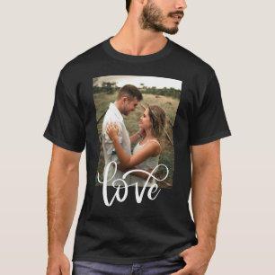 Modernes Schwarz-Weiß-Typografie-Foto Valentine T-Shirt