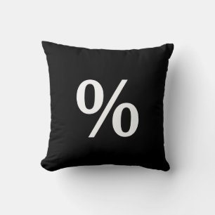 Modernes Schwarz-Weiß-Zeichen in % Kissen
