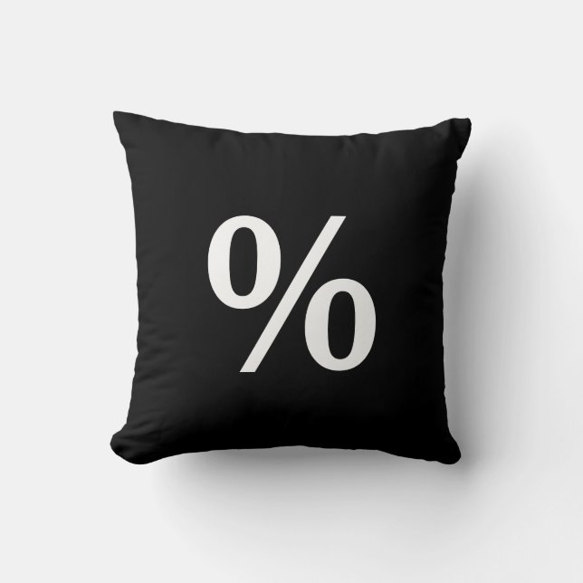 Modernes Schwarz-Weiß-Zeichen in % Kissen (Vorderseite)