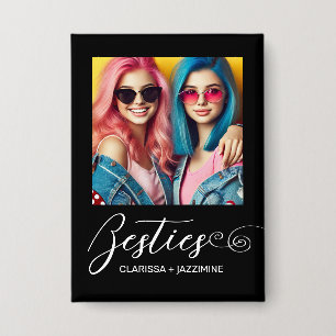 /Modernes Schwarz-weißes Bestie-Foto Personalisier Button