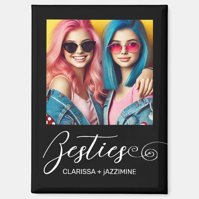 /Modernes Schwarz-weißes Bestie-Foto Personalisier Magnet (Vorderseite)