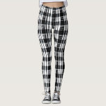 Modernes Schwarz-weißes Büffel kariert gemustert Leggings<br><div class="desc">Moderne Schwarz-weiße Büffel karierte gemusterte Leggings.</div>