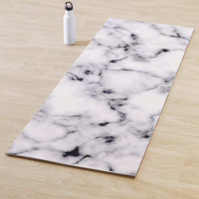 Modernes Schwarz-weißes Designer-Marmormuster Yogamatte (Beispiel)