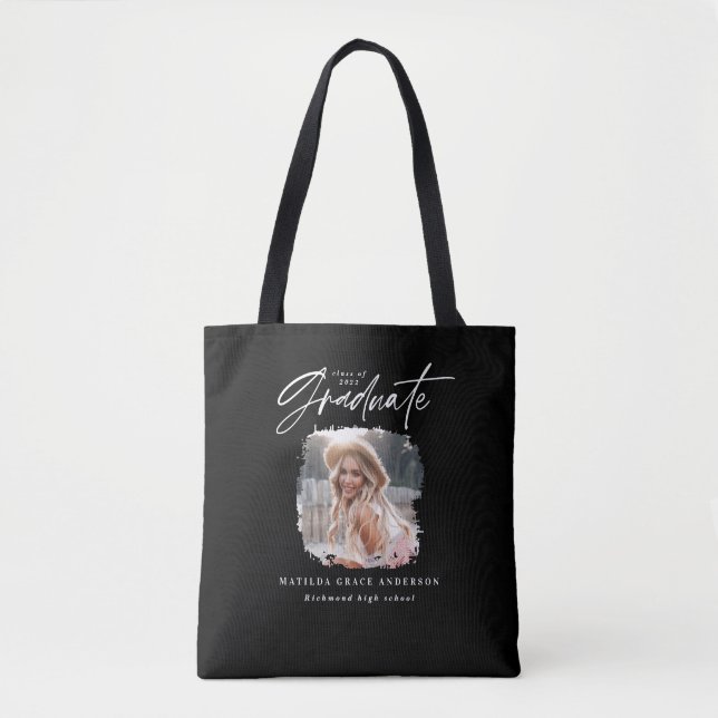 Modernes Schwarz-weißes Drehbuch Foto Eleganter Ab Tasche (Vorderseite)