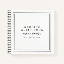 Modernes Schwarz-weißes Gästebuch für Hochzeiten Notizbuch
