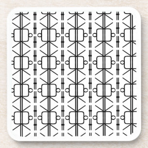 Modernes schwarz‑weißes geometrisches Muster Getränkeuntersetzer