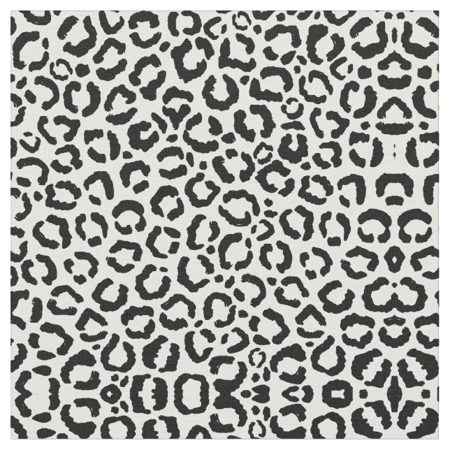 Modernes Schwarz-weißes Leopard-Muster für Tierdru Stoff (Nahaufnahme)