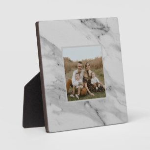 Modernes Schwarz-weißes Marmormuster Fotoplatte
