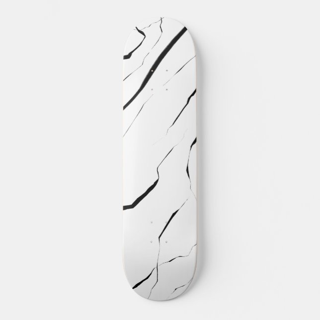 Modernes Schwarz-weißes Marmormuster Skateboard (Vorderseite)