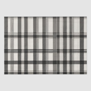 Modernes Schwarz-weißes Monochromie-Kariert Seidenpapier