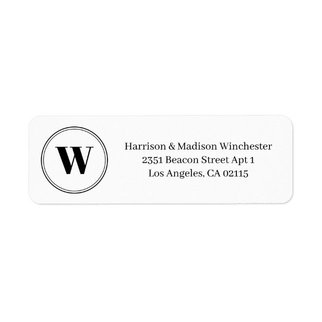 Modernes Schwarz-weißes Monogramm-Kreispaar (Vorne)
