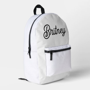 Modernes Schwarz-weißes Personalisiertes Monogramm Bedruckter Rucksack