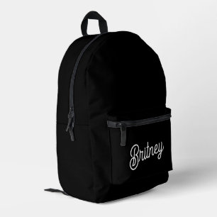 Modernes Schwarz-weißes Personalisiertes Monogramm Bedruckter Rucksack