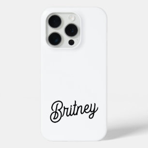 Modernes Schwarz-weißes Personalisiertes Monogramm Case-Mate iPhone Hülle